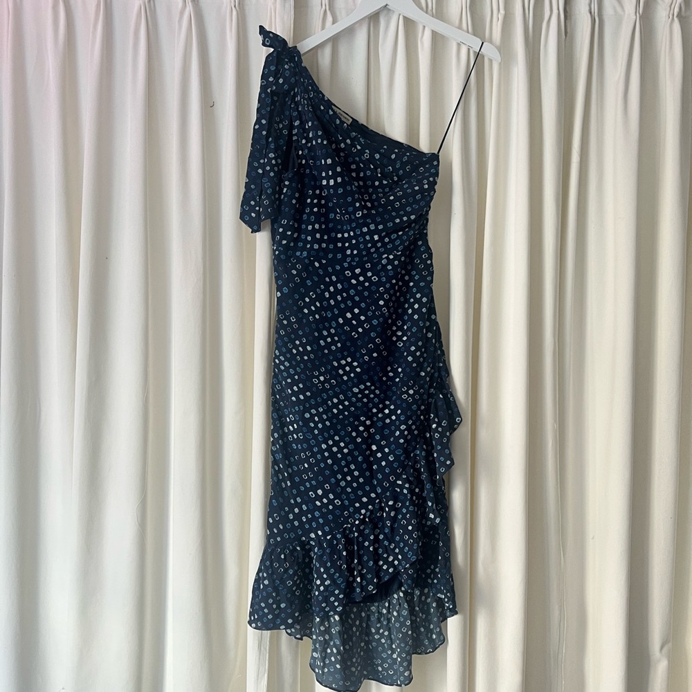ULLA JOHNSON Imogen Blue Ikat Midi Dress 6